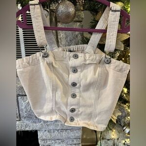 American Age Cream Button-Front Top